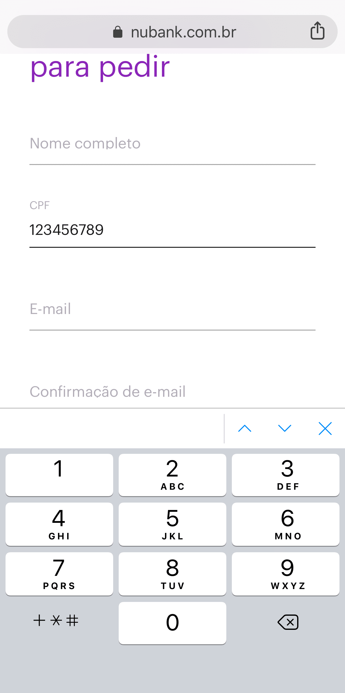 CPF field without a formatting mask in the historical form screenshot.
