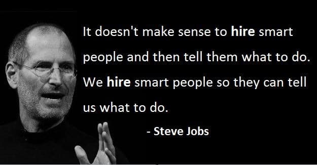 Image from the original publication with a quote attributed to Steve Jobs about hiring smart people.